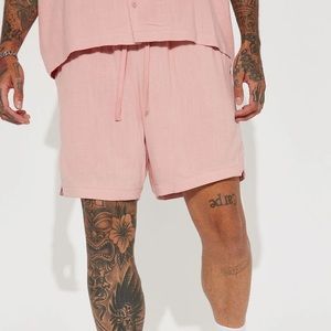 Cant Quit Textured Linen Warm Up Shorts in Muave